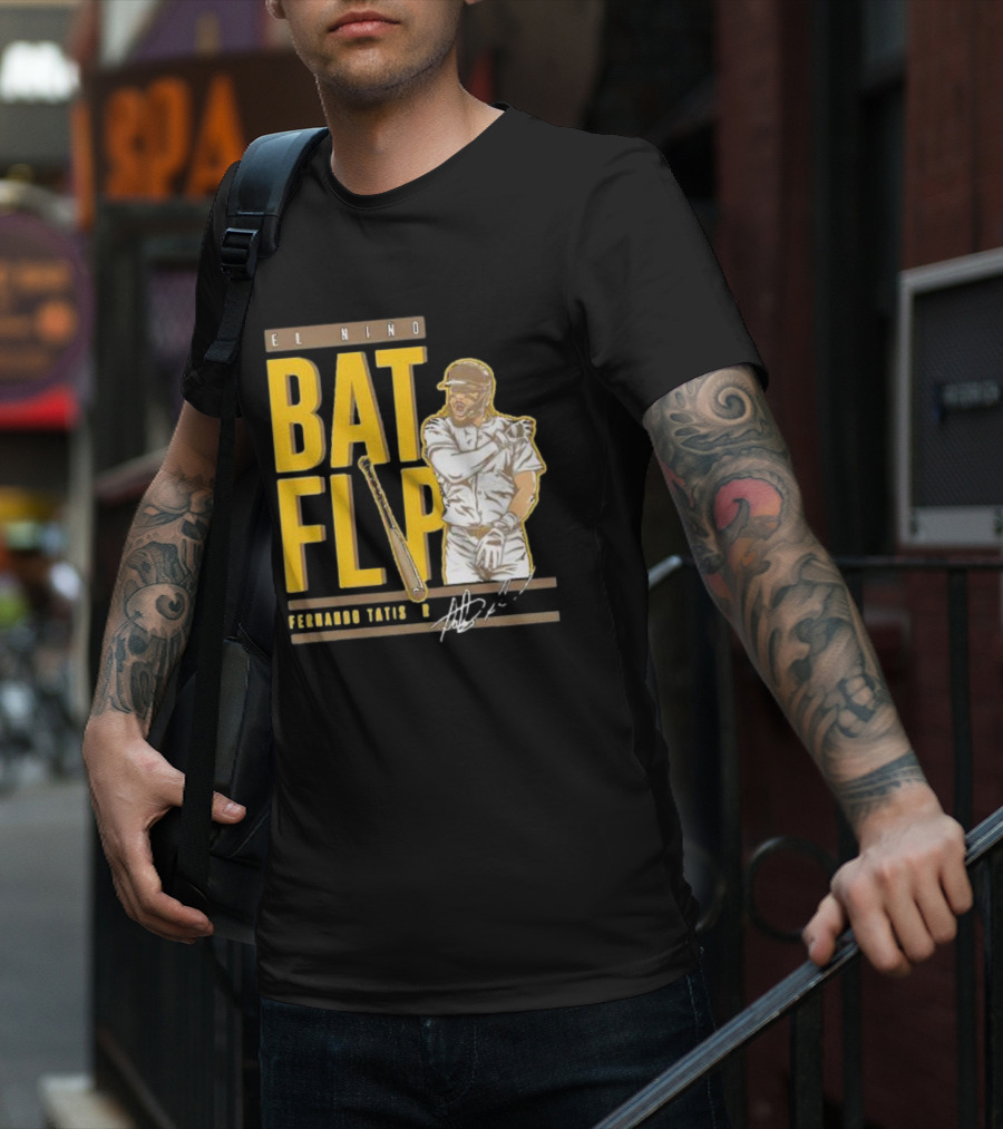 El Nino Bat Flip Fernando Tatis Jr. Signature San Diego Padres T-Shirt