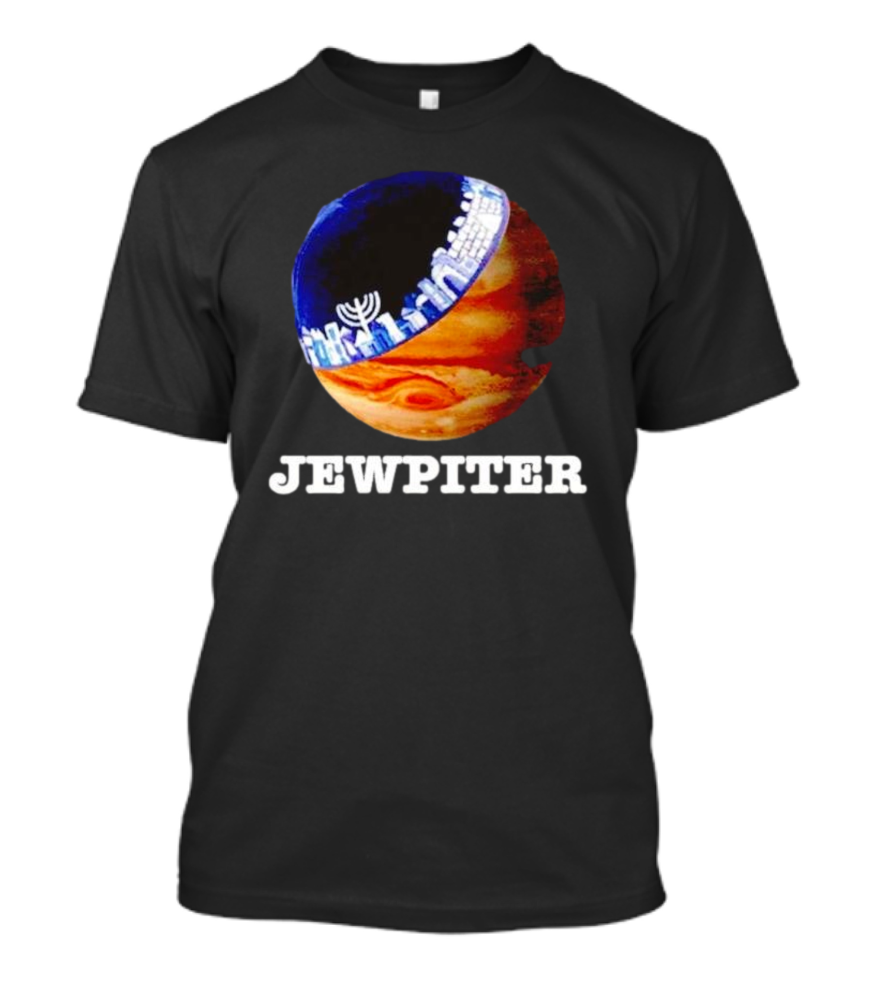 Jewpiter Menorah City Planet Jupiter T-Shirt
