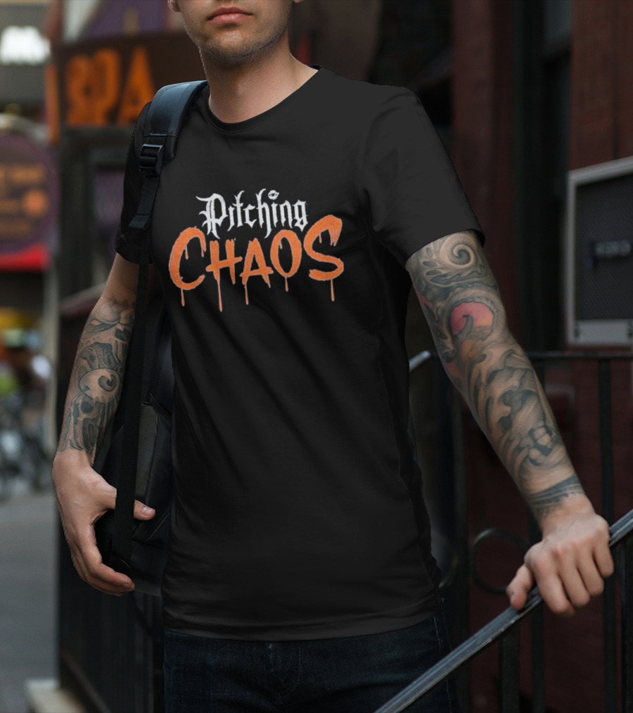 Pitching Chaos Detroit Tigers Baseball T-Shirt