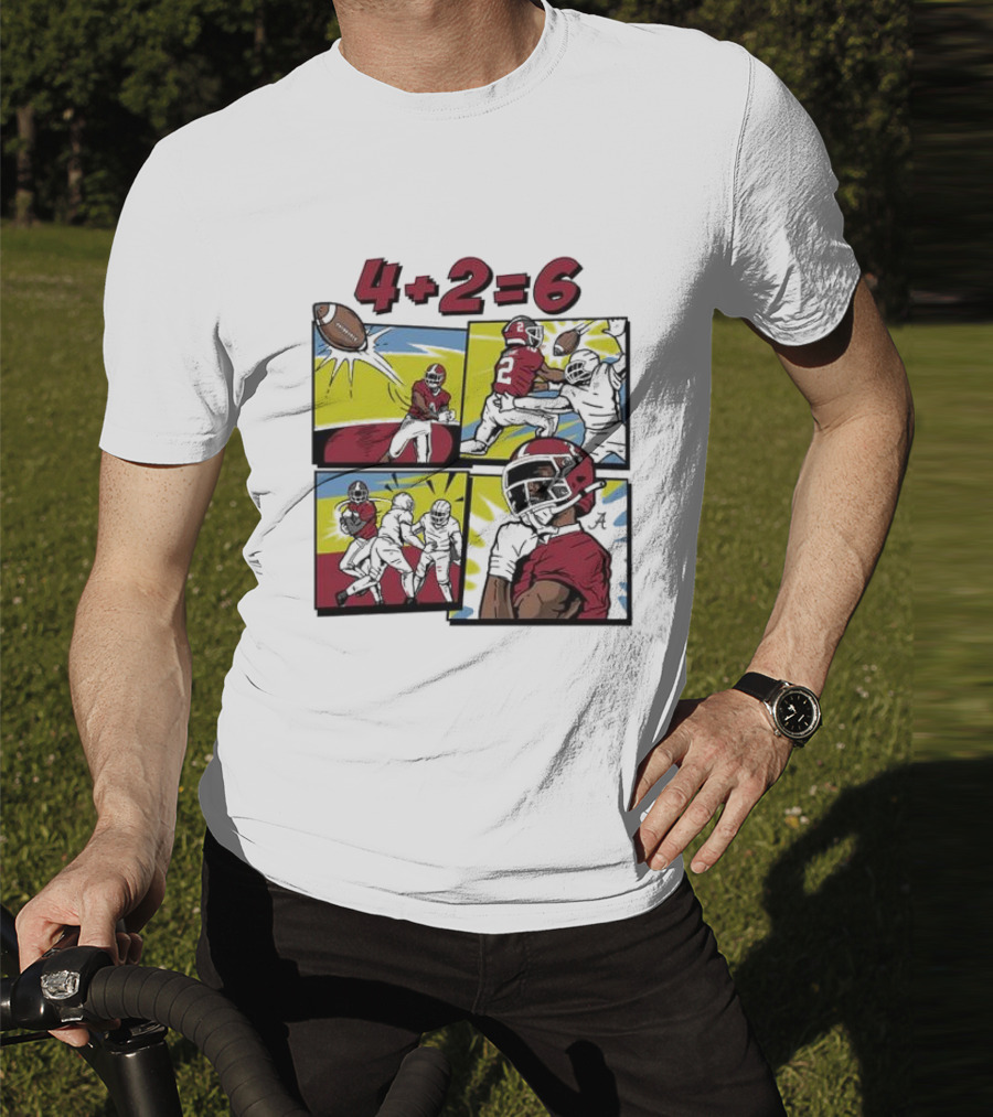Alabama Crimson Tide Ryan Williams Comic 4 Plus 2 Equals 6 The Catch T-Shirt