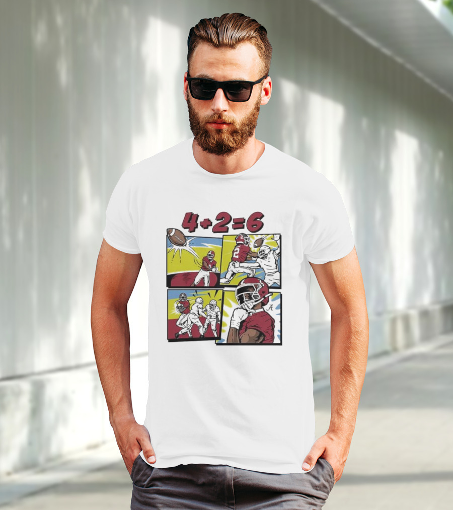 Alabama Crimson Tide Ryan Williams Comic 4 Plus 2 Equals 6 The Catch T-Shirt