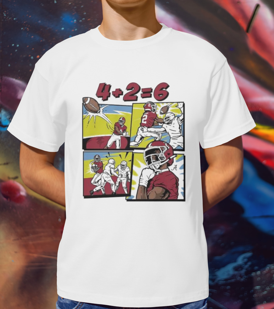 Alabama Crimson Tide Ryan Williams Comic 4 Plus 2 Equals 6 The Catch T-Shirt