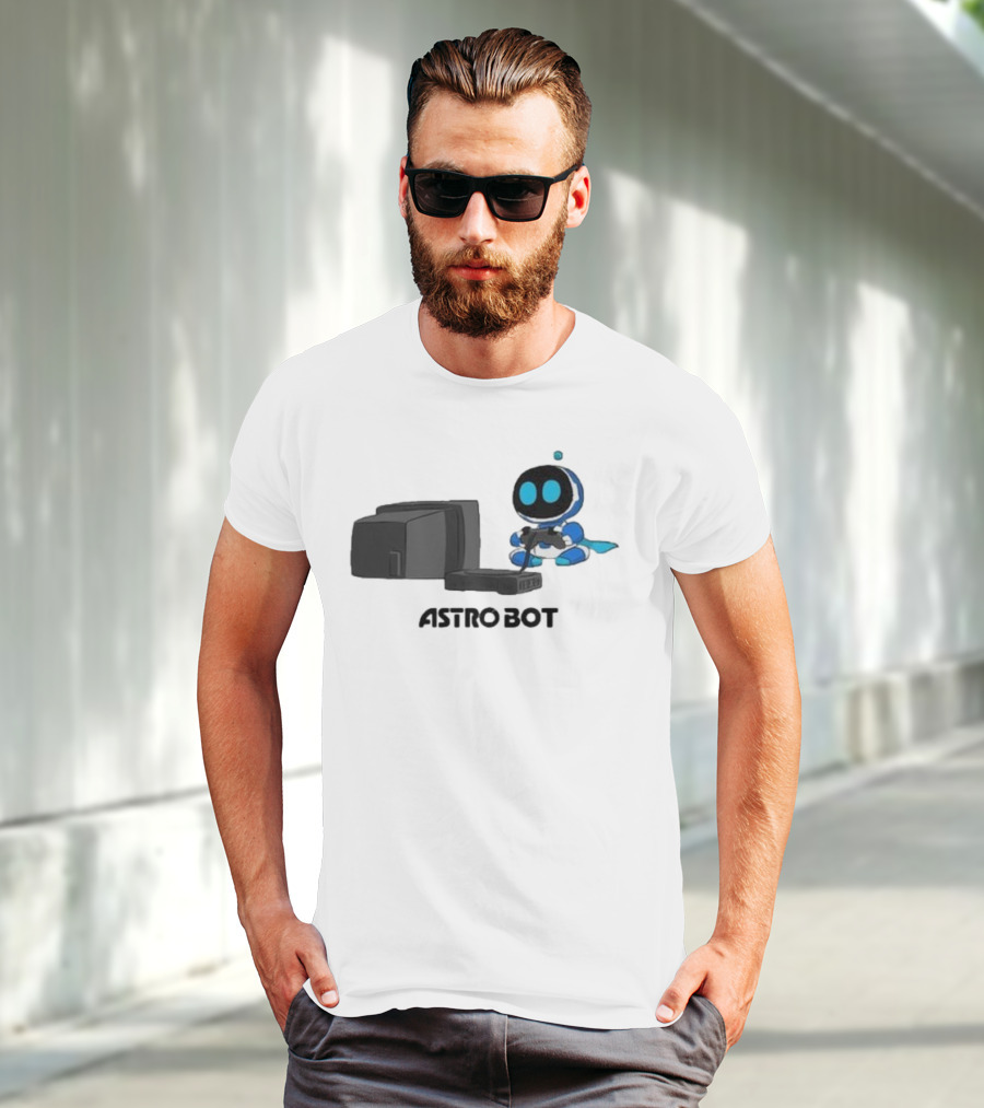 Astro Bot Playing Video Game Retro Console T-Shirt
