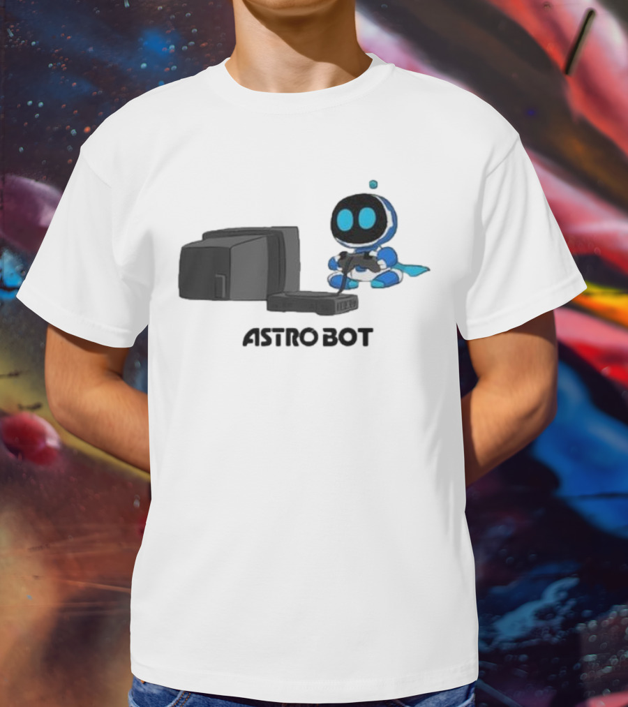 Astro Bot Playing Video Game Retro Console T-Shirt