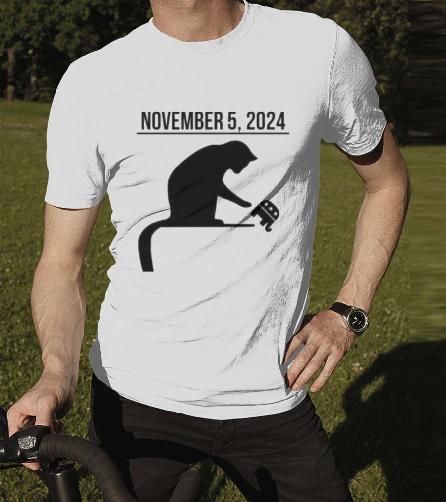 Cat Lady Knocking Republican Elephant November 5 T-Shirt