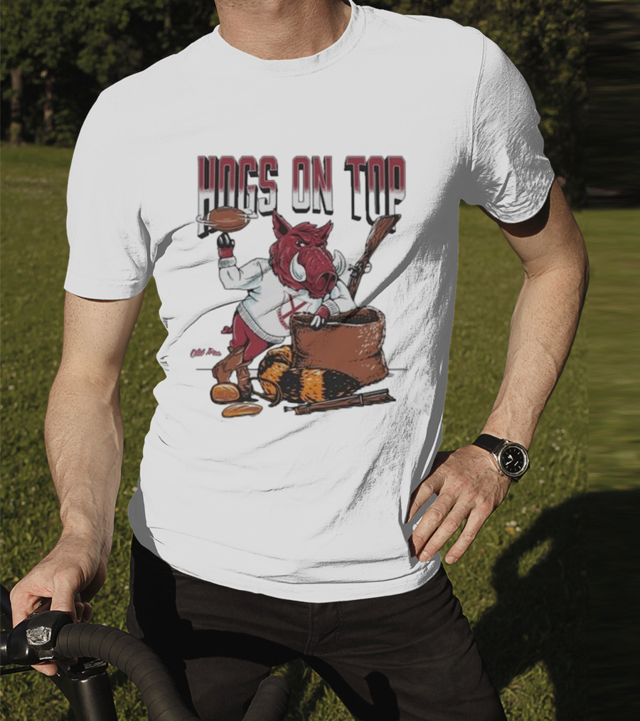 Hogs On Top Old Time Football T-Shirt