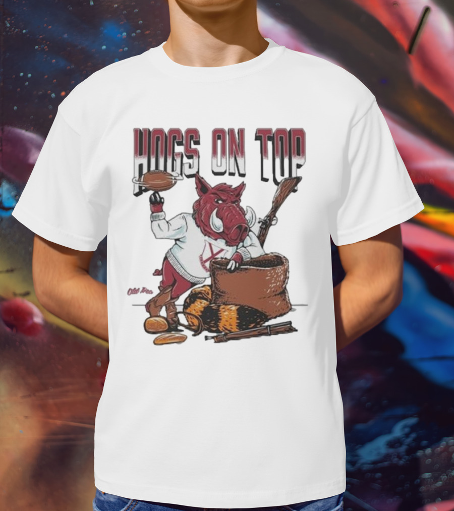 Hogs On Top Old Time Football T-Shirt
