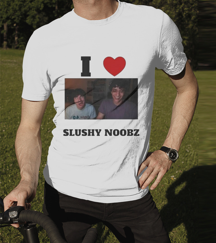 I Love Slushy Noobz Funny Duo Smiling Photo T-Shirt