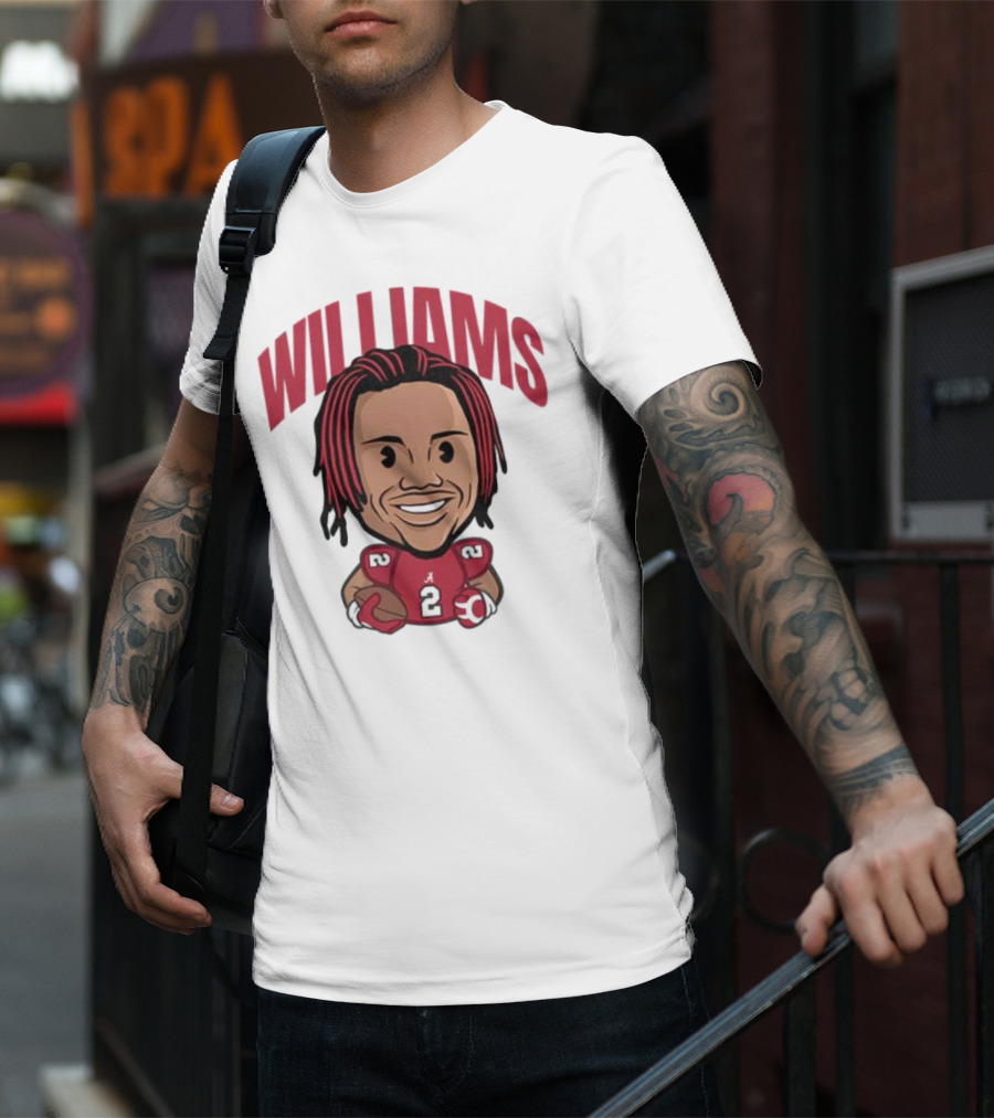 Williams Alabama Crimson Tide Caricature Football Player T-Shirt