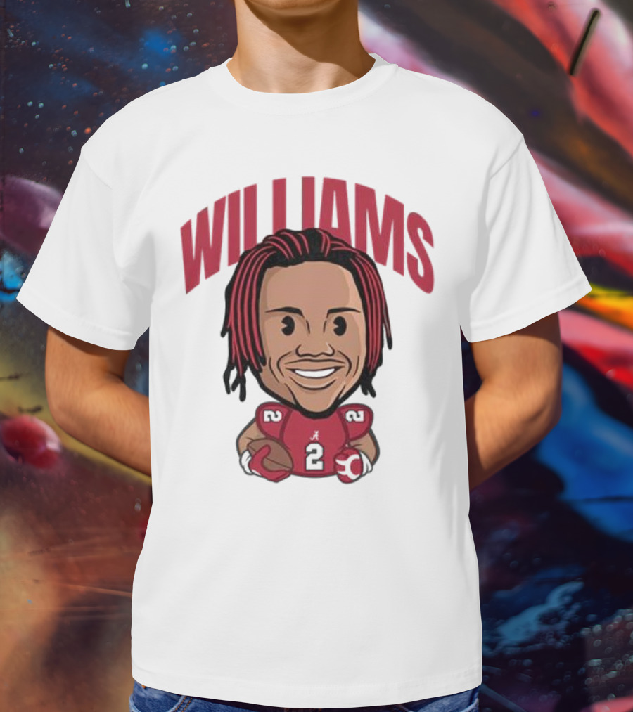 Williams Alabama Crimson Tide Caricature Football Player T-Shirt