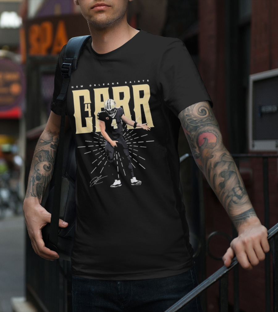 Derek Carr 4 New Orleans Saints Signature T-Shirt