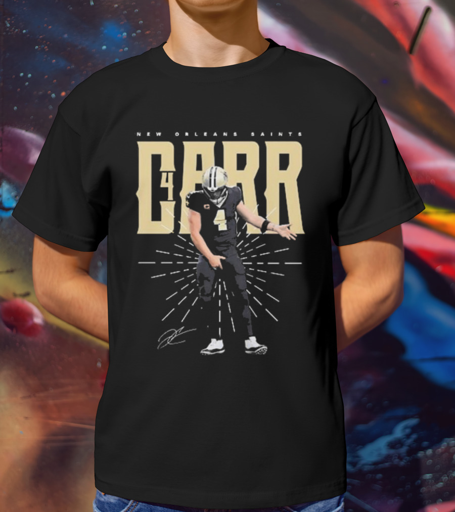Derek Carr 4 New Orleans Saints Signature T-Shirt