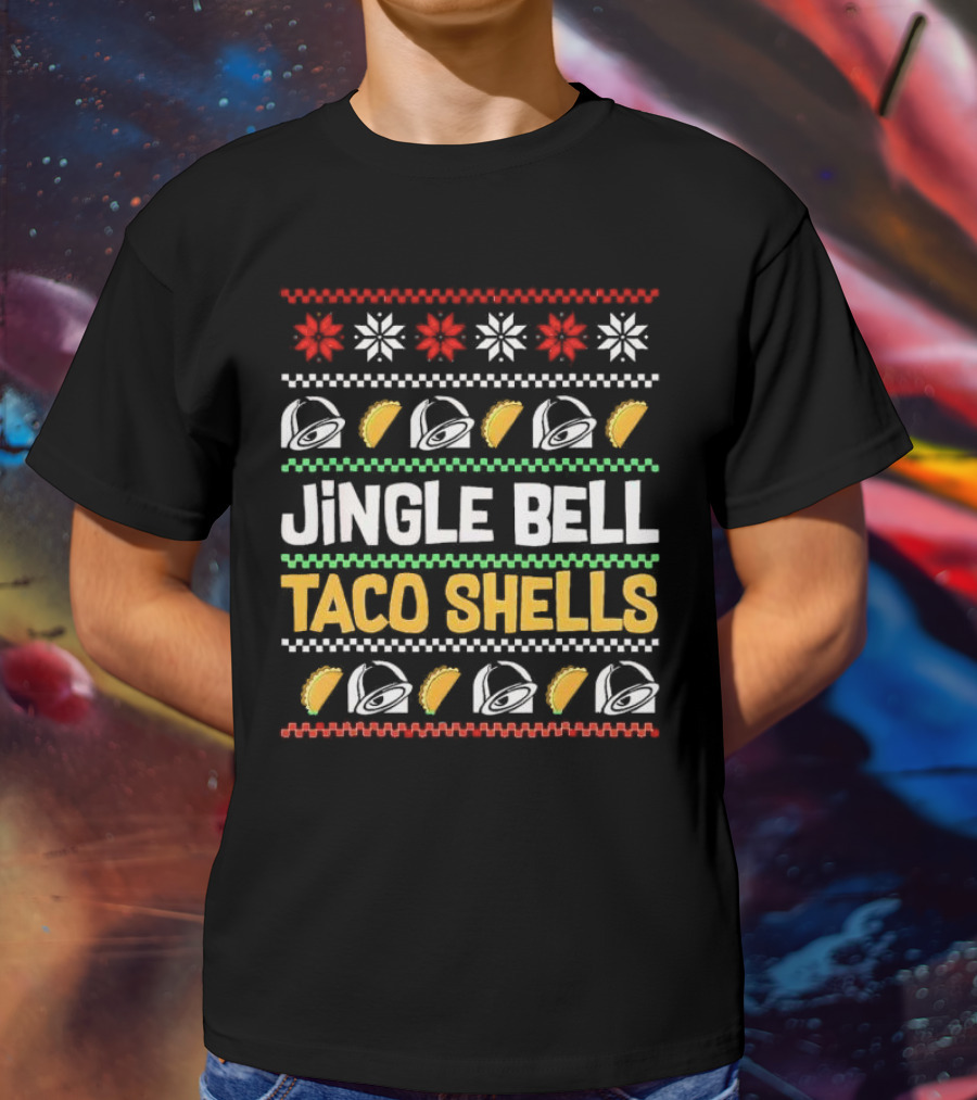 Jingle Bell Taco Shells Christmas Snowflakes Festive Tacos T-Shirt