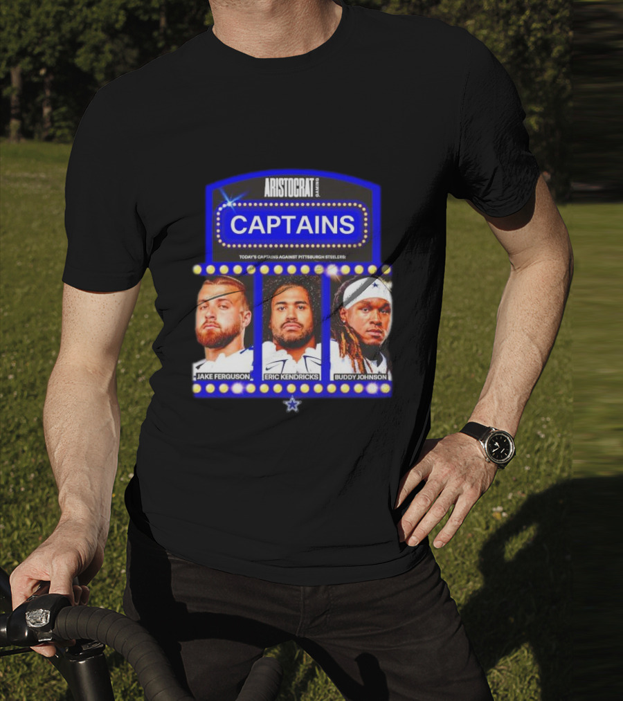 ARISTOCRAT CAPTAINS Dallas Cowboys Jake Ferguson Eric Kendricks Buddy Johnson Against Pittsburgh Steelers T-Shirt