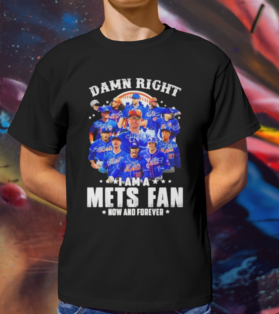 Damn Right I Am A New York Mets Fan Now And Forever Baseball Passion T-Shirt