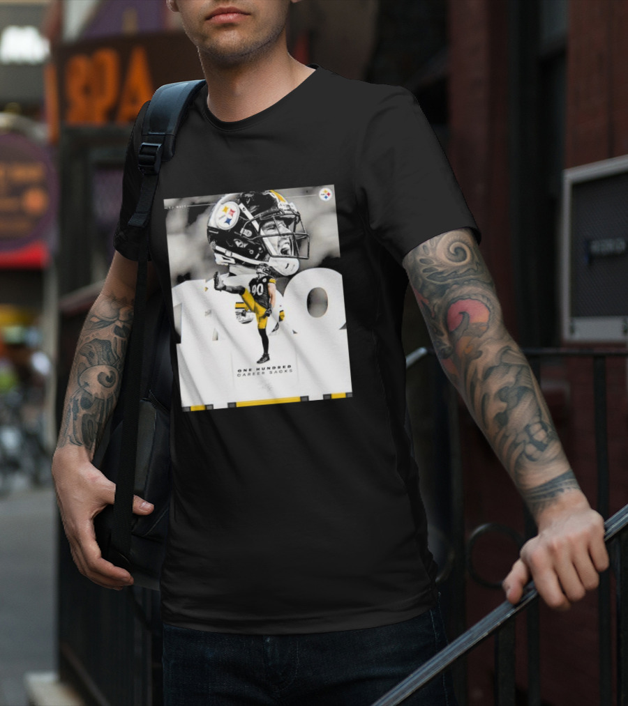 TJ Watt Pittsburgh Steelers 100 Career Sacks Signature T-Shirt