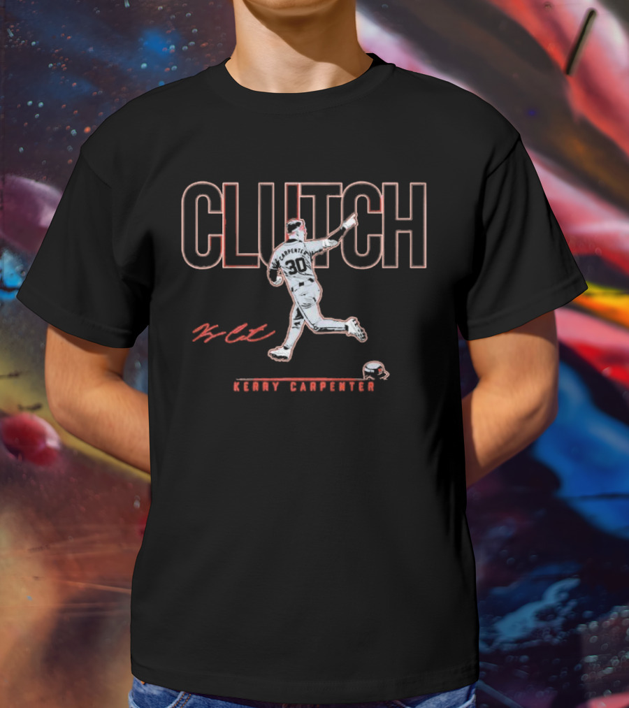 Clutch Kerry Carpenter 30 Detroit Tigers Signature Baseball Player T-Shirt