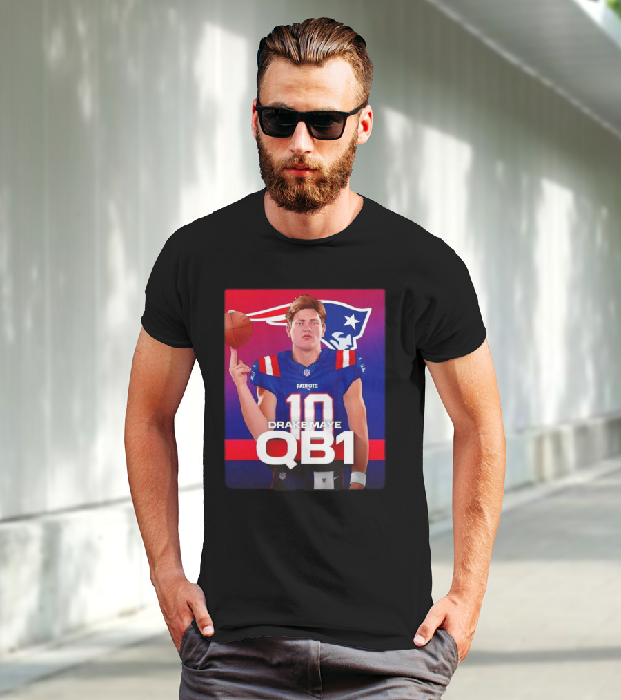 Drake Maye QB1 Era New England Patriots 10 Patriots T-Shirt