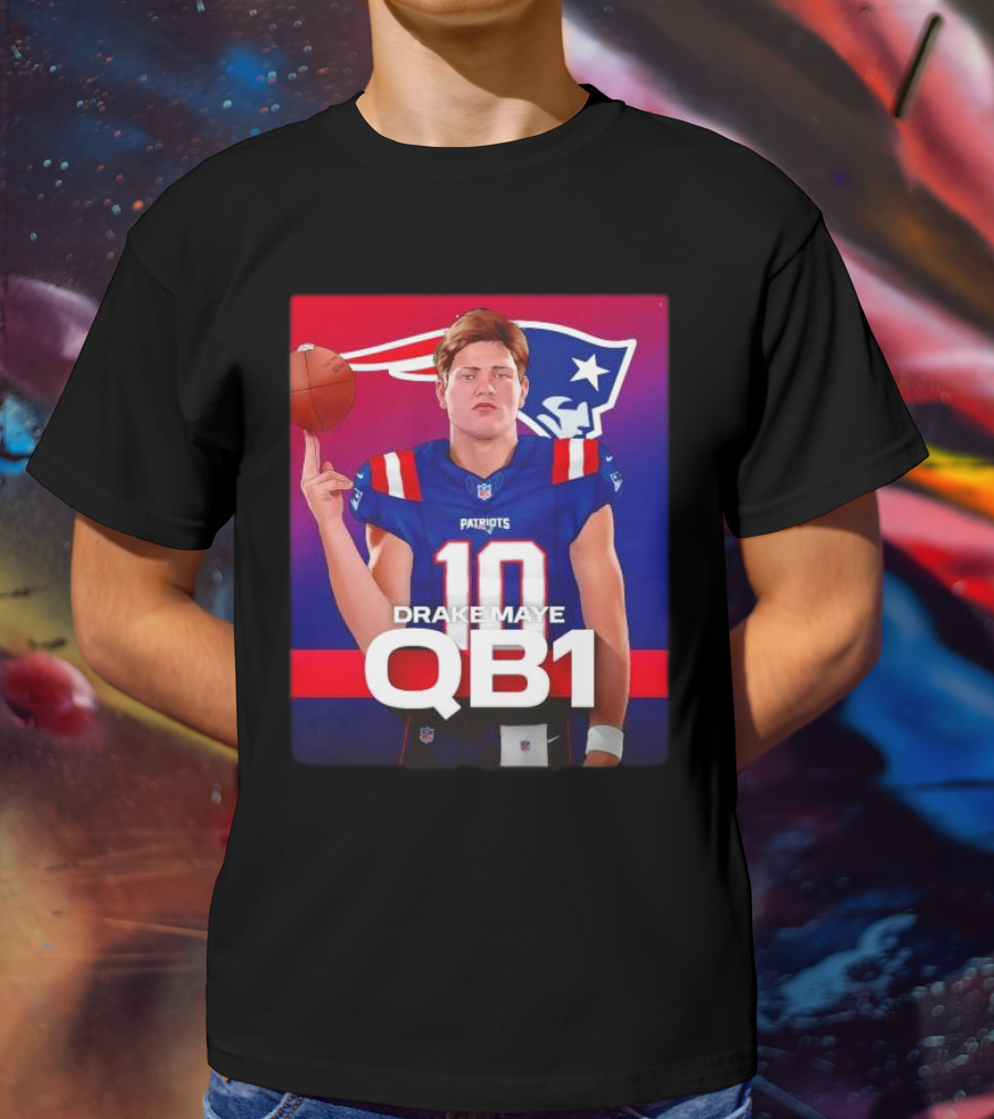 Drake Maye QB1 Era New England Patriots 10 Patriots T-Shirt
