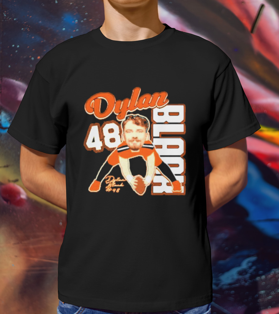 Dylan Black 48 Oregon State Beavers Football Player Face Cartoon T-Shirt