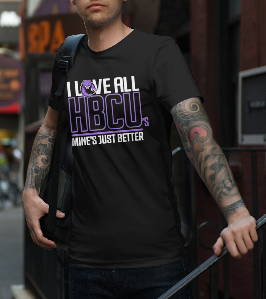 I Love All HBCUs Mine's Just Better With Purple Bear T-Shirt