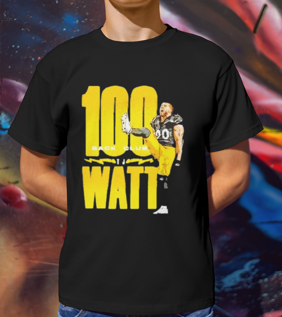 100 Sack Club Pittsburgh Steelers TJ Watt T-Shirt