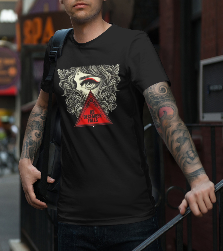 As December Falls Triangle Eye Art Illuminated Leaf T-Shirt