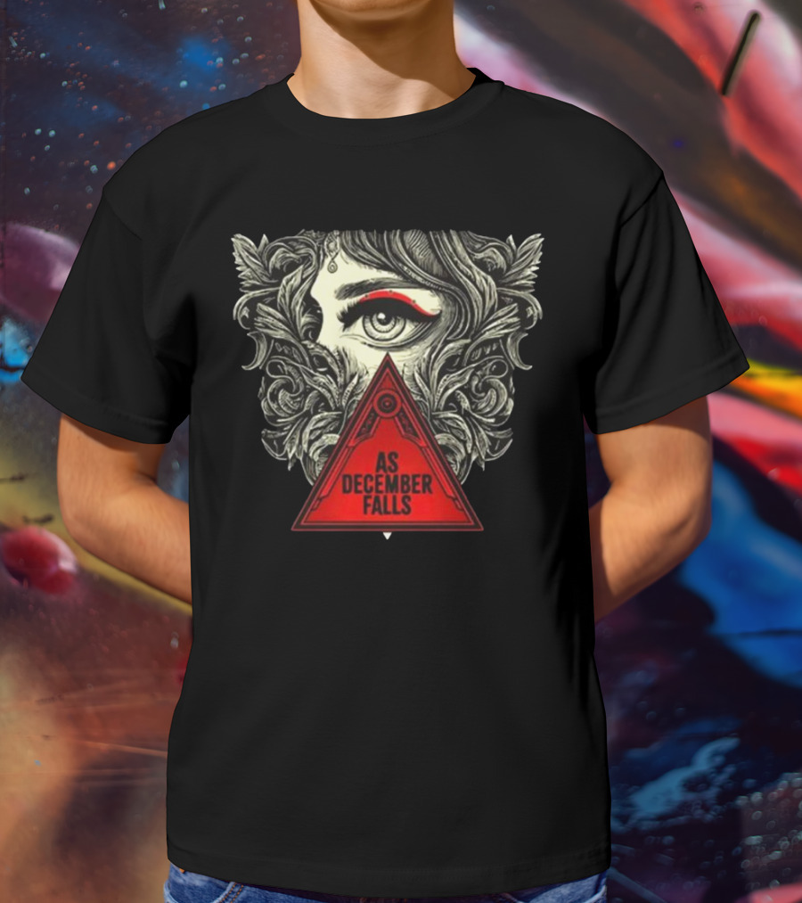 As December Falls Triangle Eye Art Illuminated Leaf T-Shirt