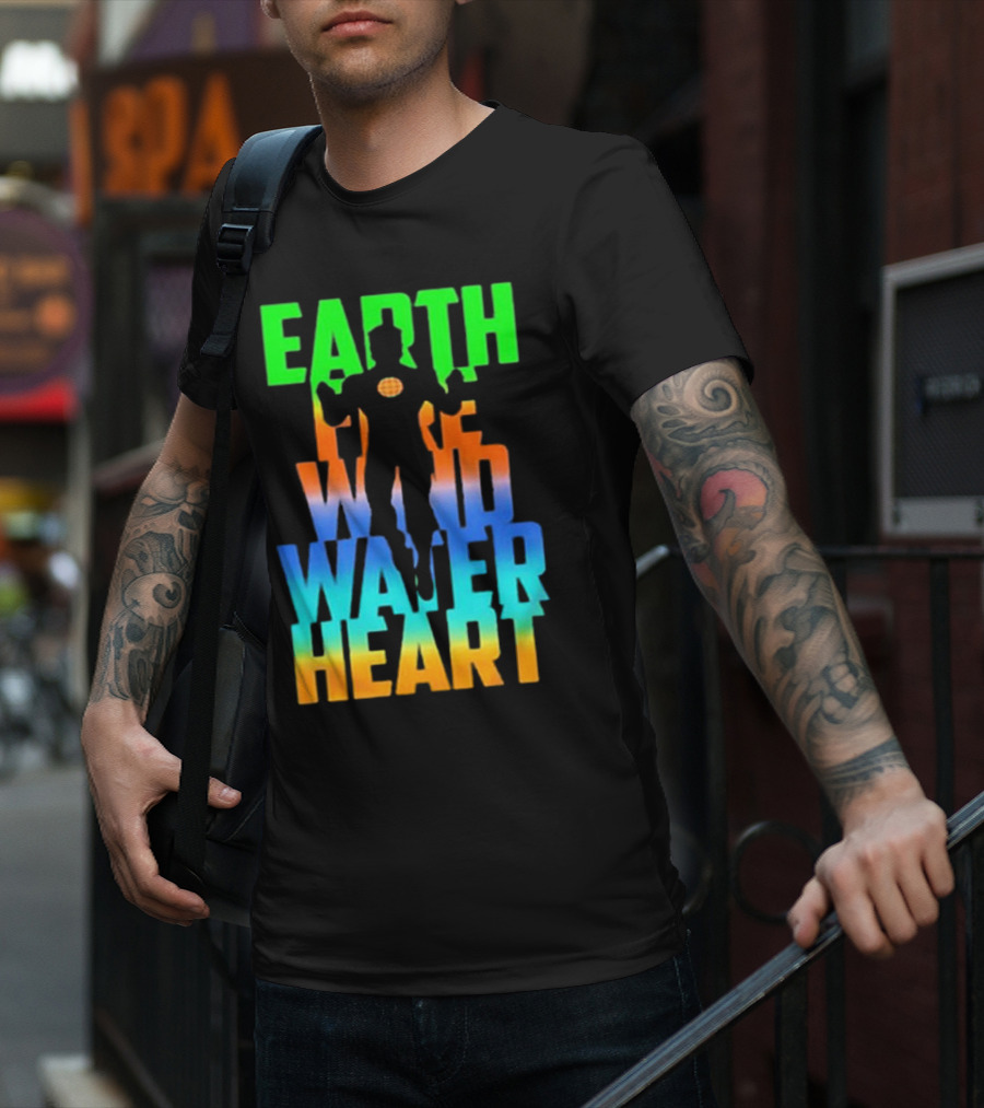 Earth Fire Wind Water Heart Captain Planet T-Shirt