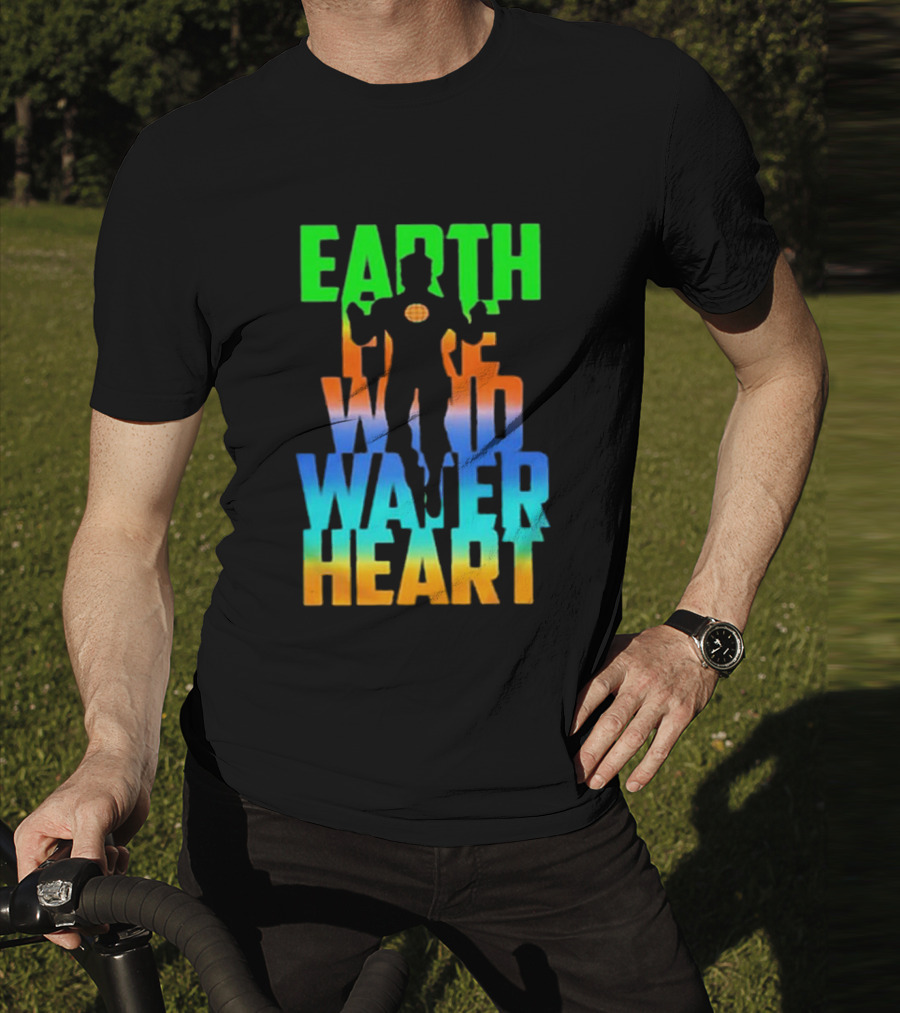 Earth Fire Wind Water Heart Captain Planet T-Shirt