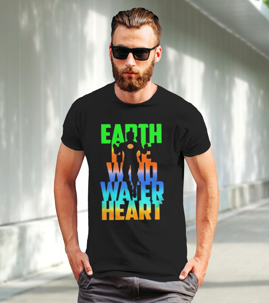 Earth Fire Wind Water Heart Captain Planet T-Shirt