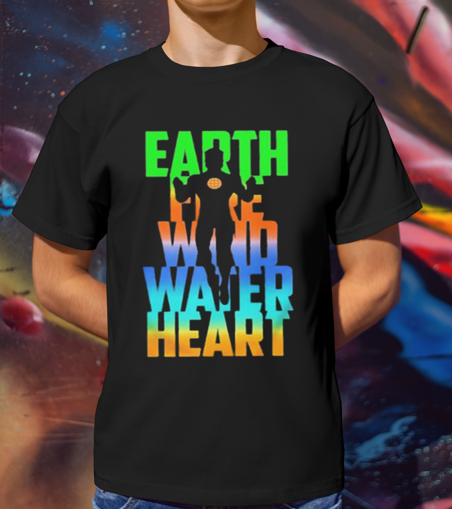 Earth Fire Wind Water Heart Captain Planet T-Shirt