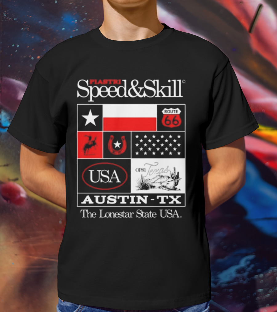 Piastri Speed And Skill Route 66 Austin TX The Lonestar State USA T-Shirt