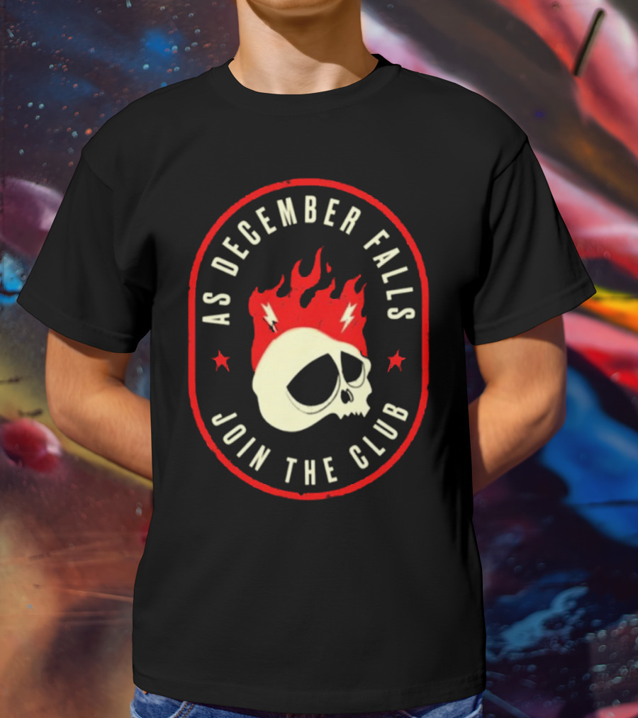 As December Falls Join The Club Ghost Rider Skull T-Shirt