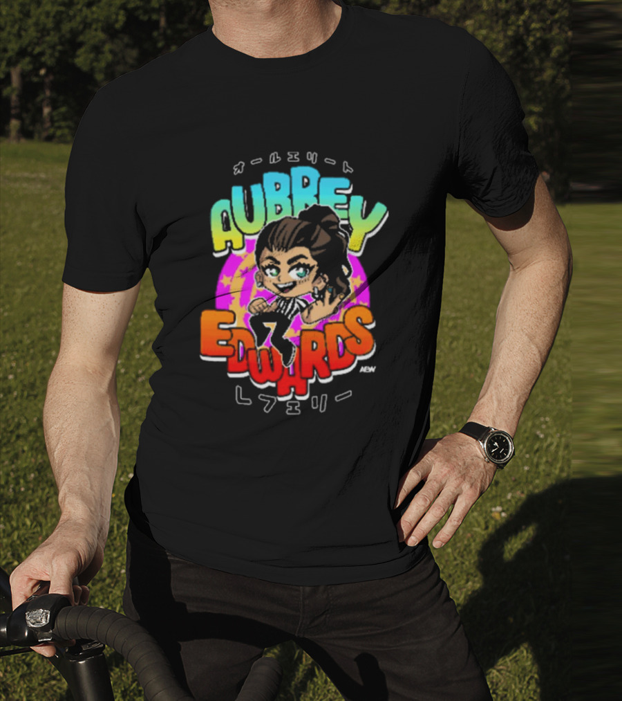 Aubrey Edwards All Elite Referee Japanese Style Cartoon T-Shirt