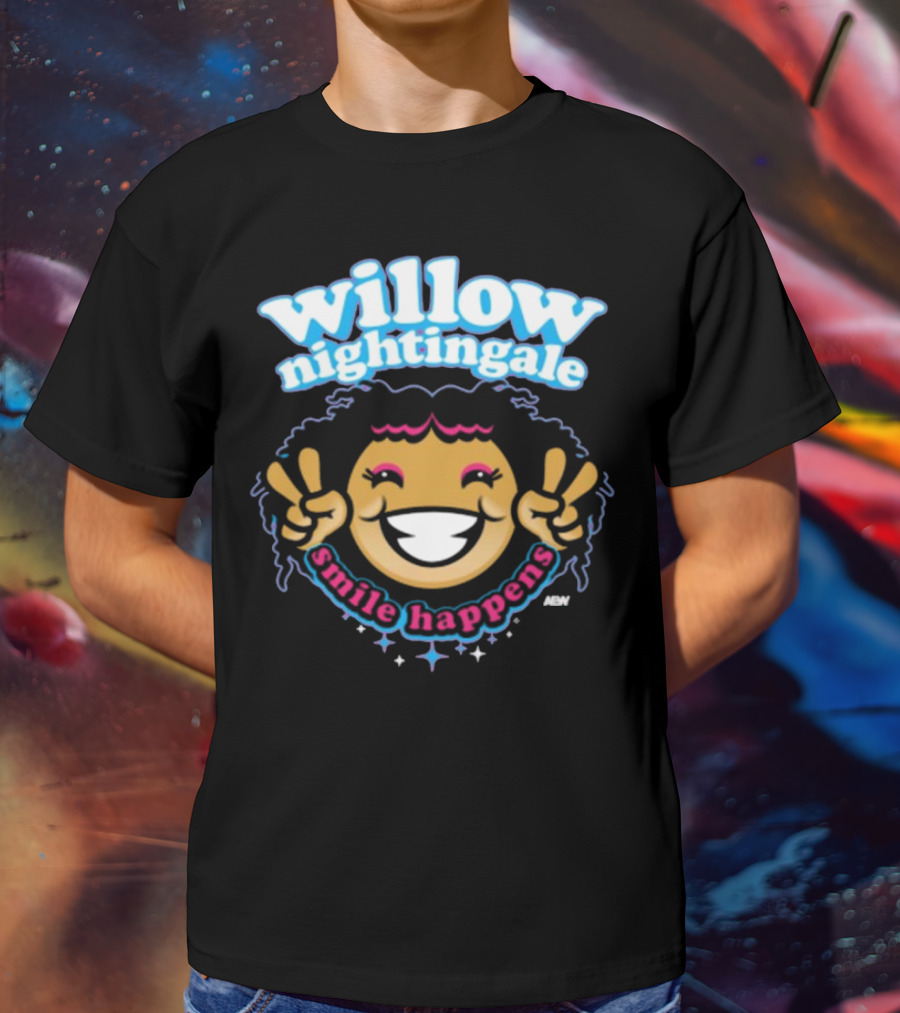 Willow Nightingale Smile Happens AEW Peaceful Emoji T-Shirt