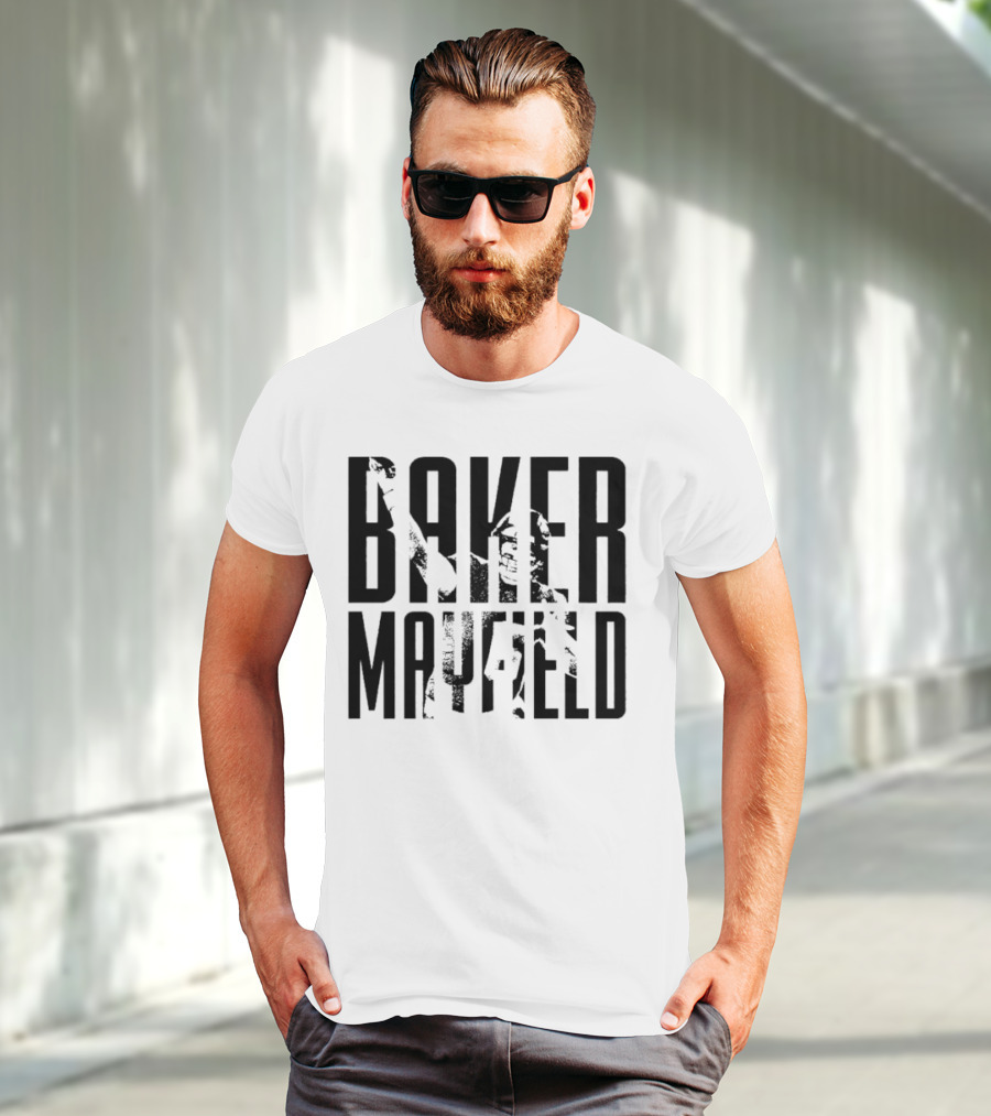 Baker Mayfield Tampa Bay Buccaneers Black And White Overlay T-Shirt