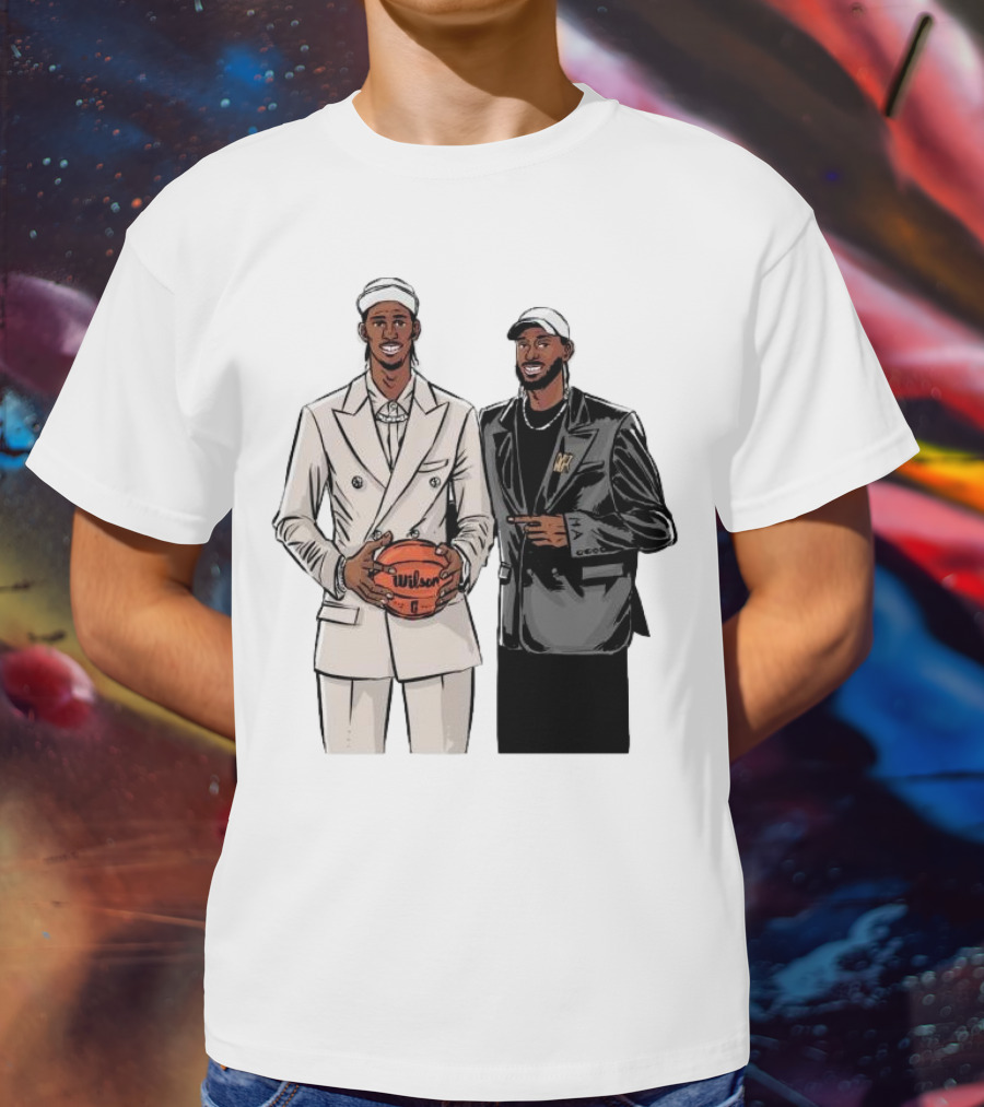 Alex And Olivier Sarr Brothers OKC Thunders Cartoon Wilson Basketball T-Shirt