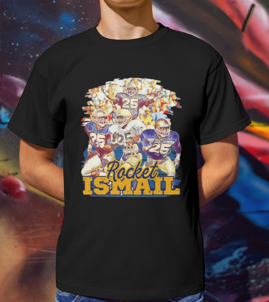 Rocket Ismail Vintage Notre Dame Football Icon 25 T-Shirt