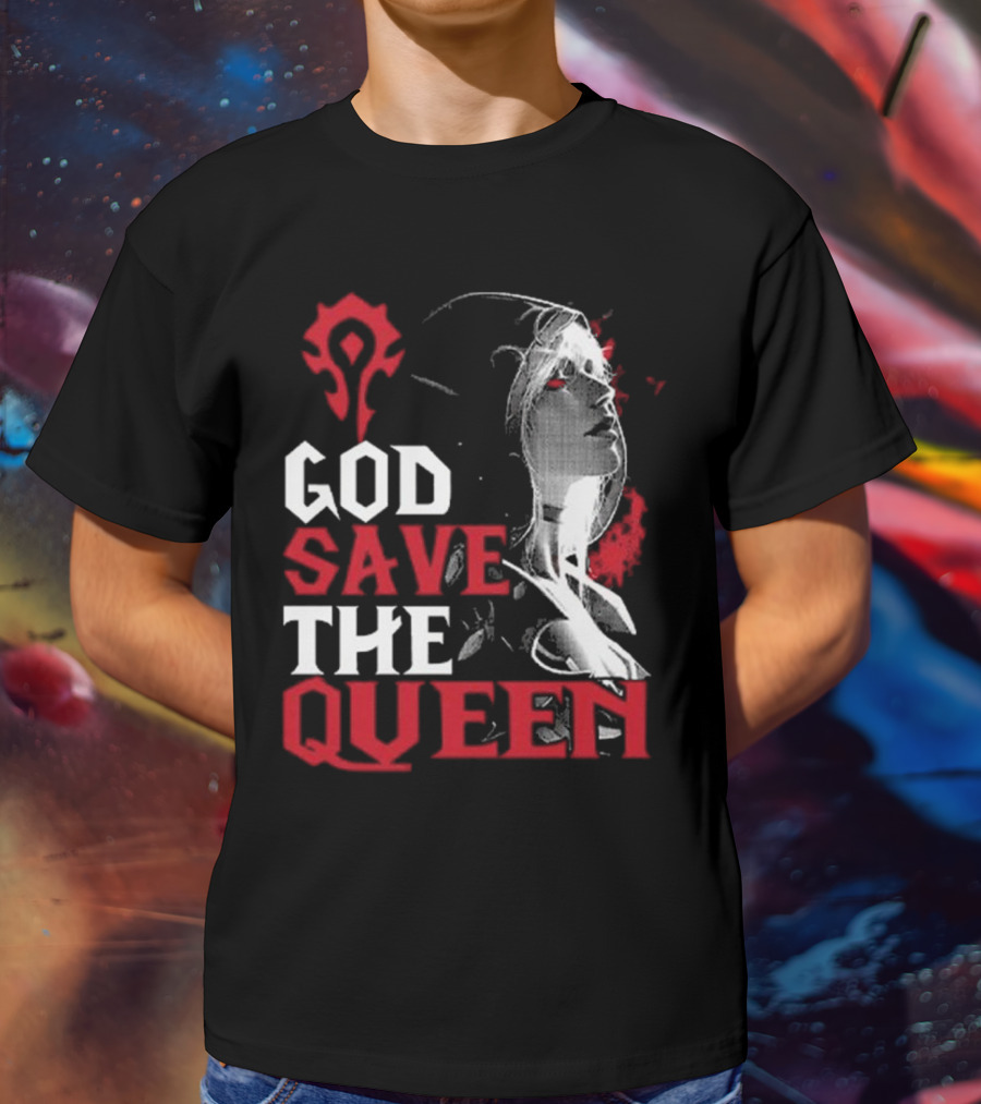 World Of Warcraft Sylvanas Windrunner God Save The Queen Horde T-Shirt