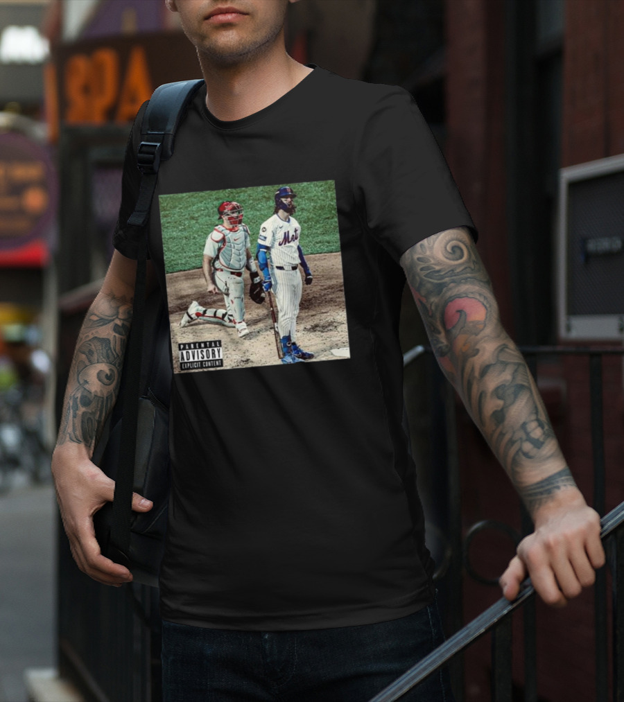Mets Jesse Winker Parental Advisory Explicit Content Baseball Image T-Shirt