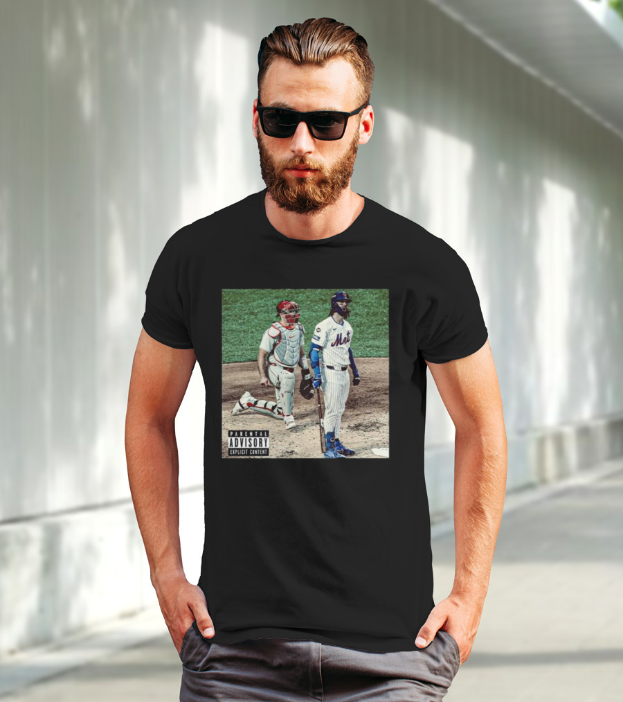 Mets Jesse Winker Parental Advisory Explicit Content Baseball Image T-Shirt
