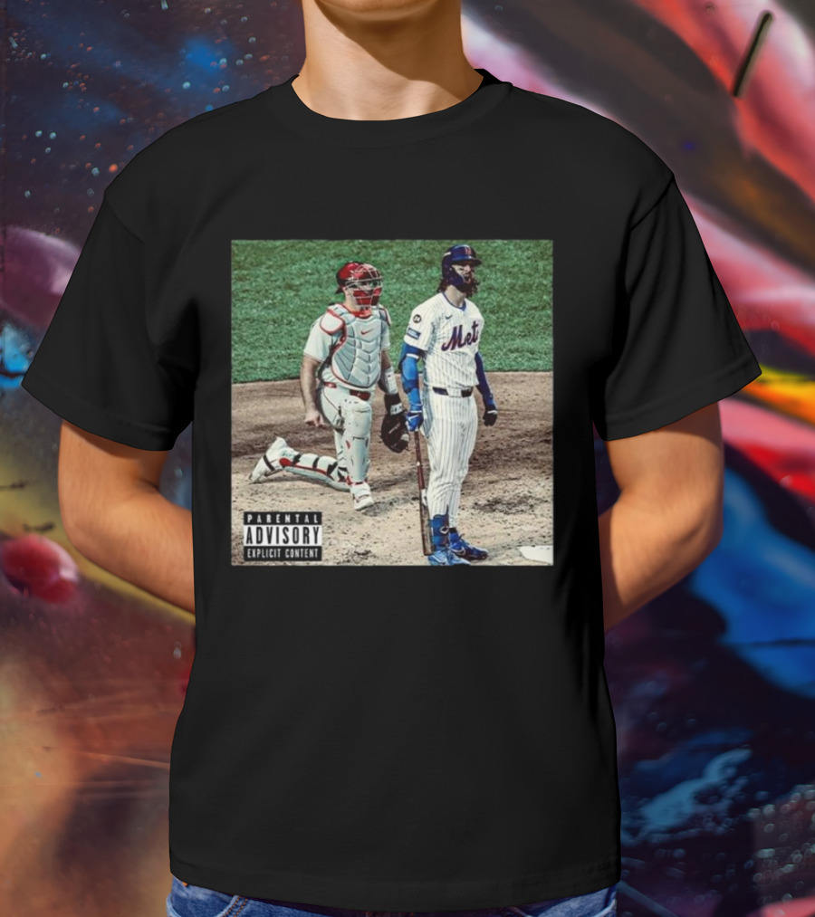 Mets Jesse Winker Parental Advisory Explicit Content Baseball Image T-Shirt