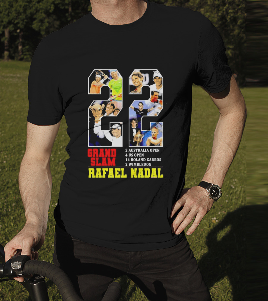 Rafael Nadal 22 Grand Slam Champion 2 Australia Open 4 US Open 14 Roland Garros 2 Wimbledon T-Shirt