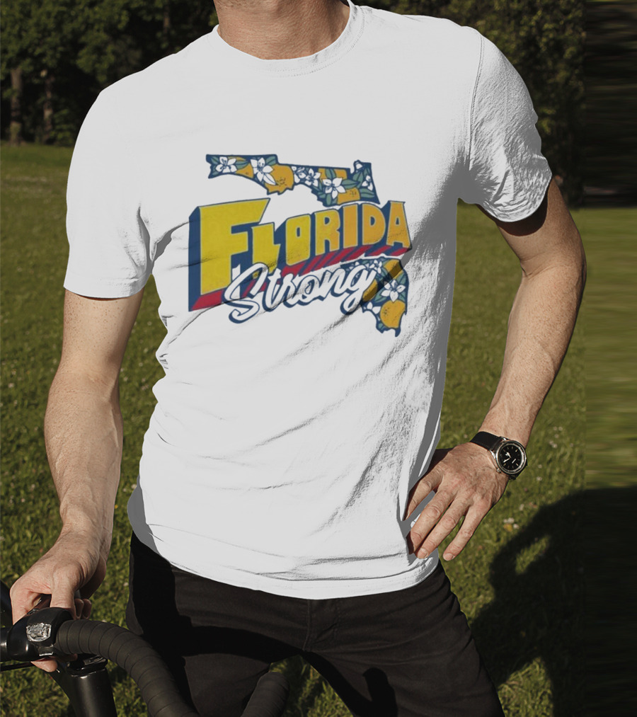 Florida Strong Hurricane Milton Pray Orange Blossom Map T-Shirt
