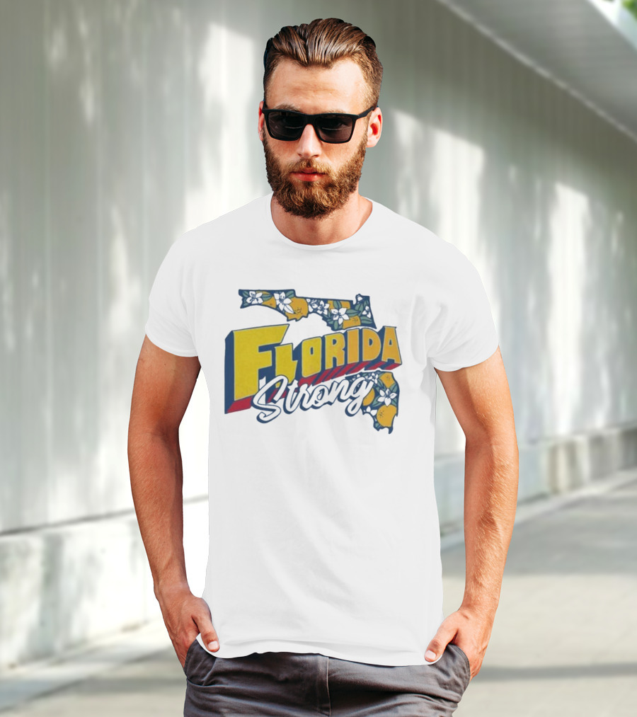 Florida Strong Hurricane Milton Pray Orange Blossom Map T-Shirt