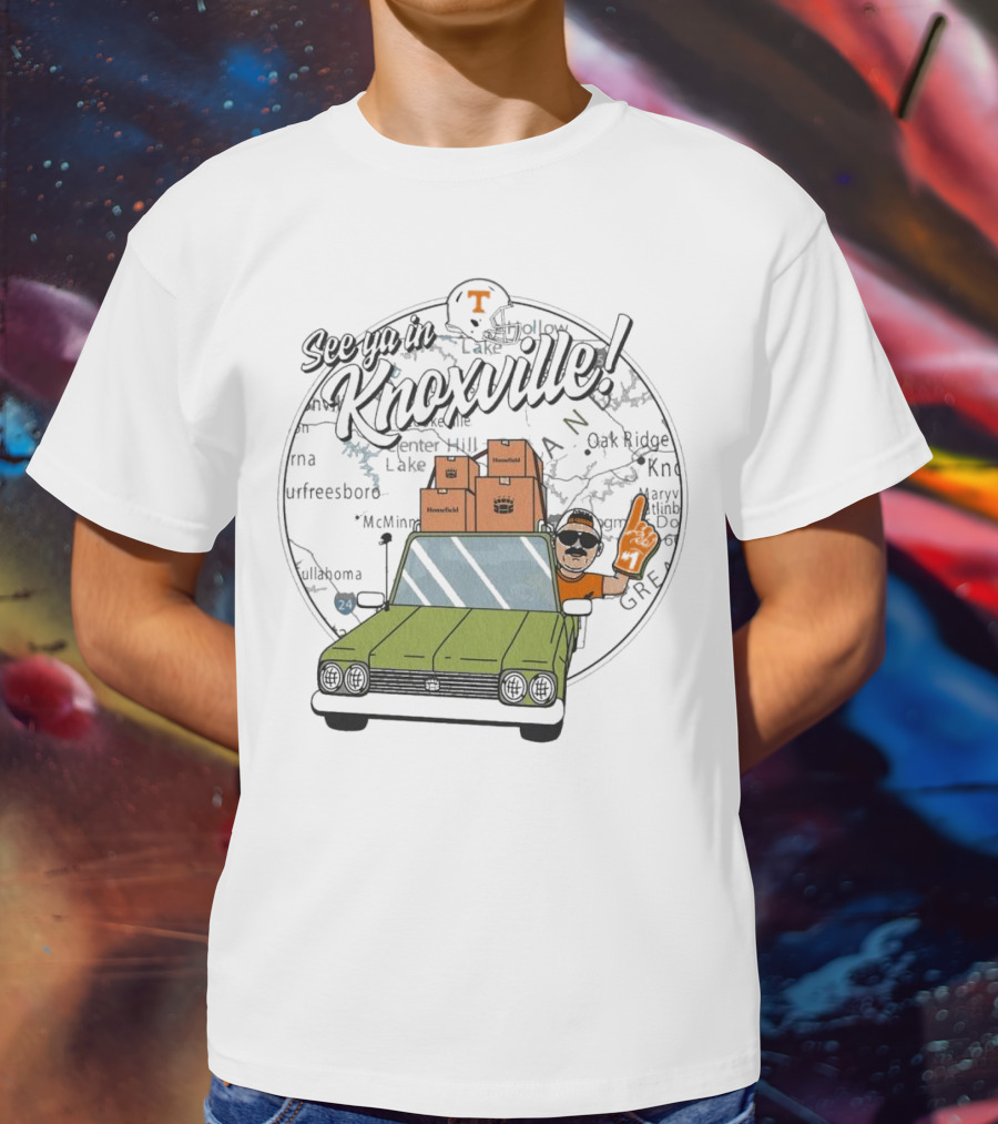 See Ya In Knoxville Tennessee Volunteers Football Fan Map T-Shirt