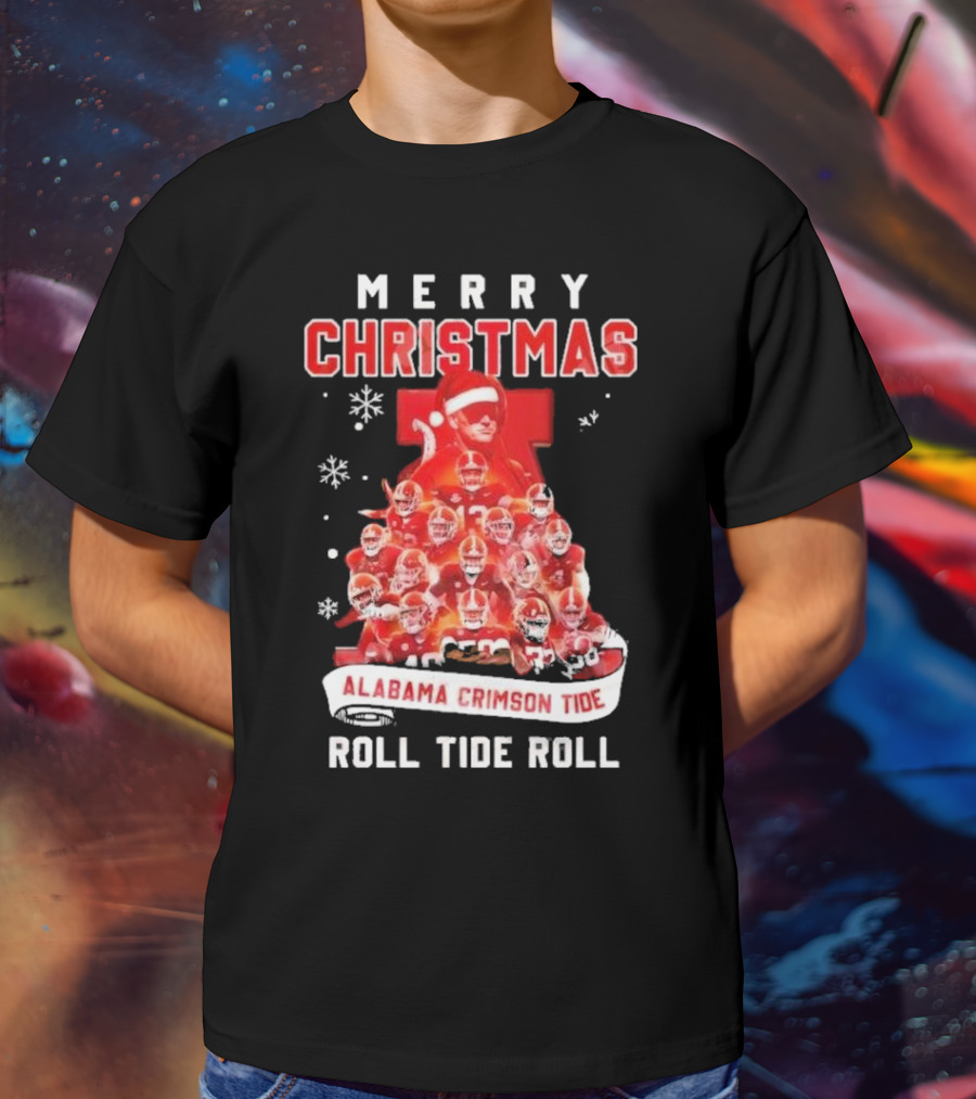 Merry Christmas Alabama Crimson Tide Roll Tide Roll T-Shirt