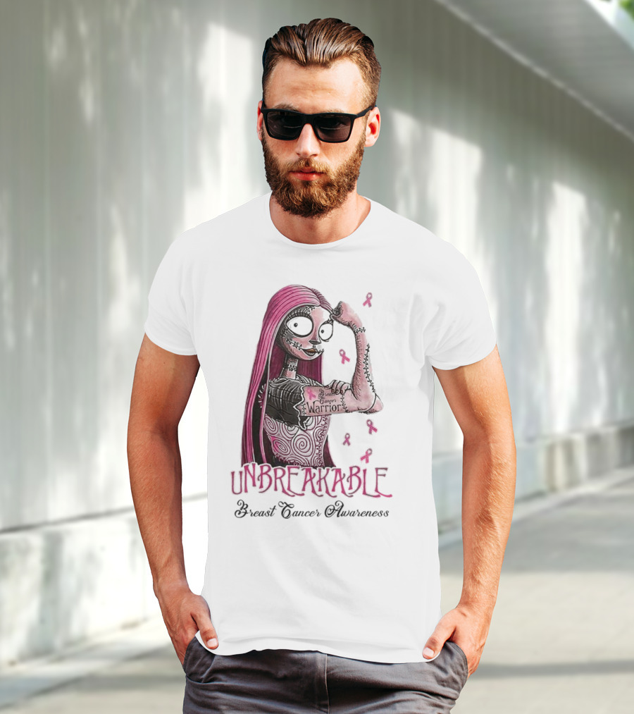 The Nightmare Before Christmas Sally Unbreakable Breast Cancer Awareness Warrior T-Shirt