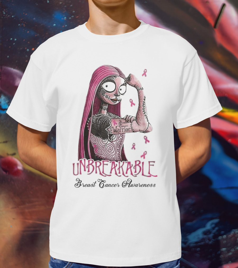 The Nightmare Before Christmas Sally Unbreakable Breast Cancer Awareness Warrior T-Shirt